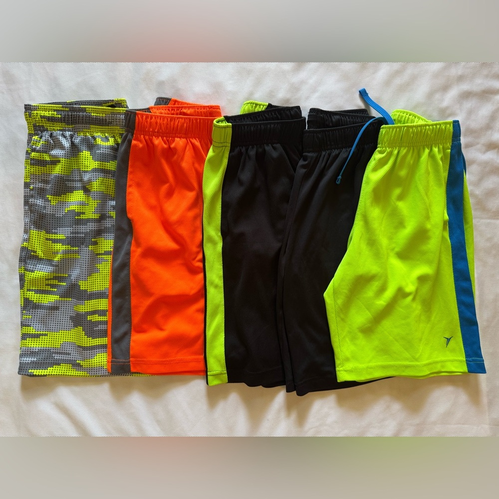 Boys Athletic Shorts (5 shorts) Bundle, Multicolor, Youth 10/12
